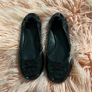 PATENT LEATHER BALLET FLATS size 7 M . Used good.